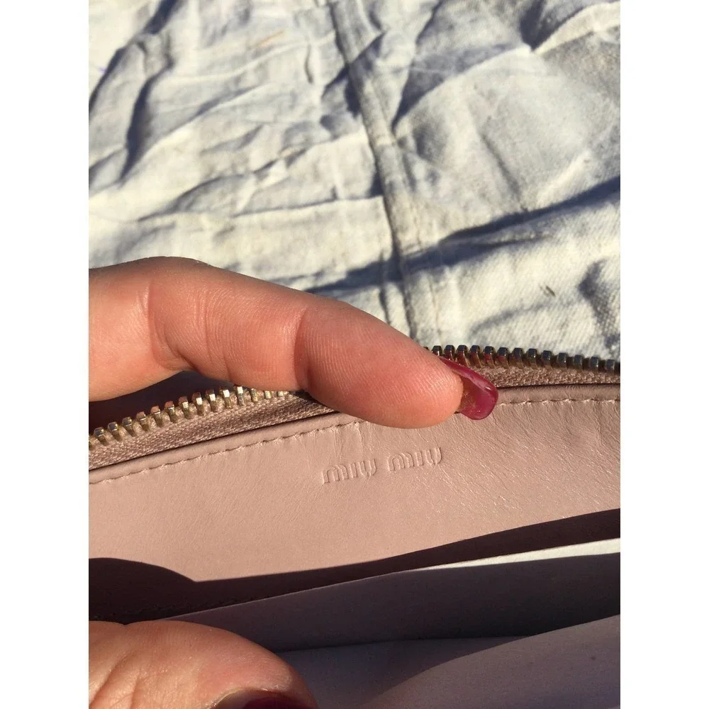 Miu‎ miu full zip wallet mustard yellow crocodile skin leather 7” 7 in alligator